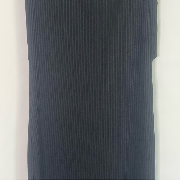 Michael Kors off shoulder ribbed midi bodycon black party cocktail dress Size M - Picture 5 of 15